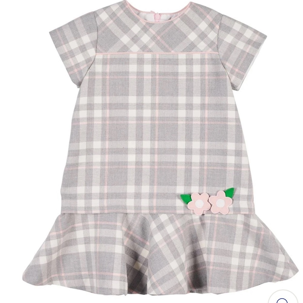 Florence Eiseman plaid dress w/ flowers - Picture 1 of 3